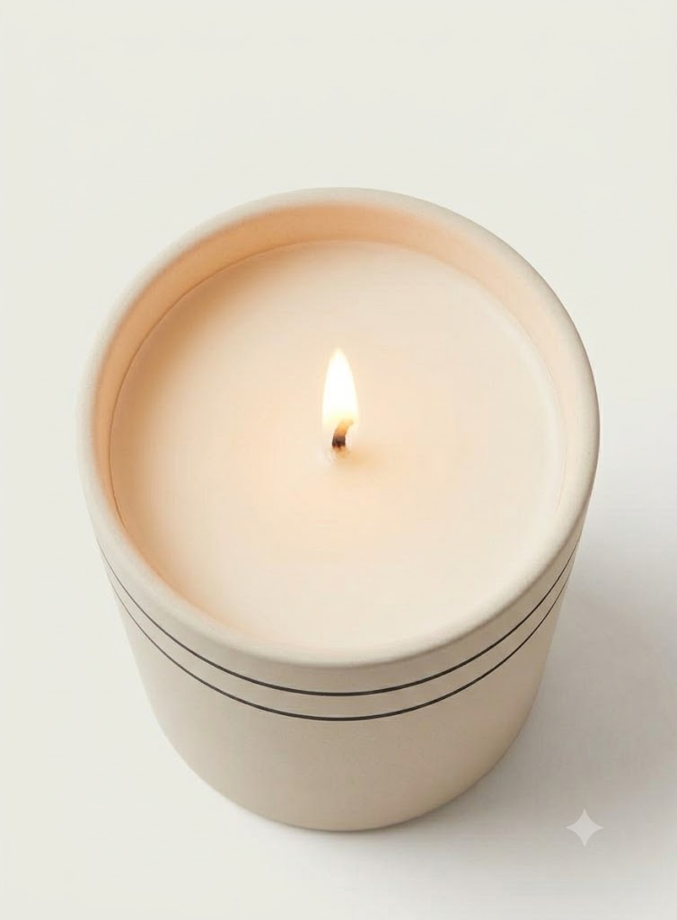 Sadr candle, lit, seen from above